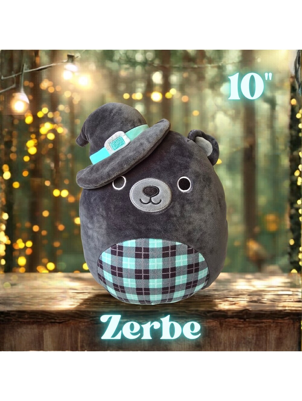 NWT Squishmallows Zerbe the Bear Halloween Edition 10"